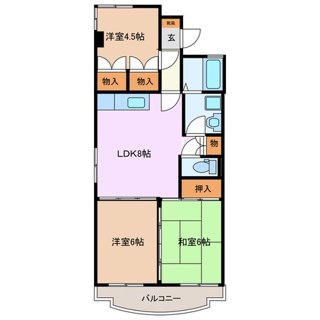 益生駅 徒歩52分 3階の物件間取画像